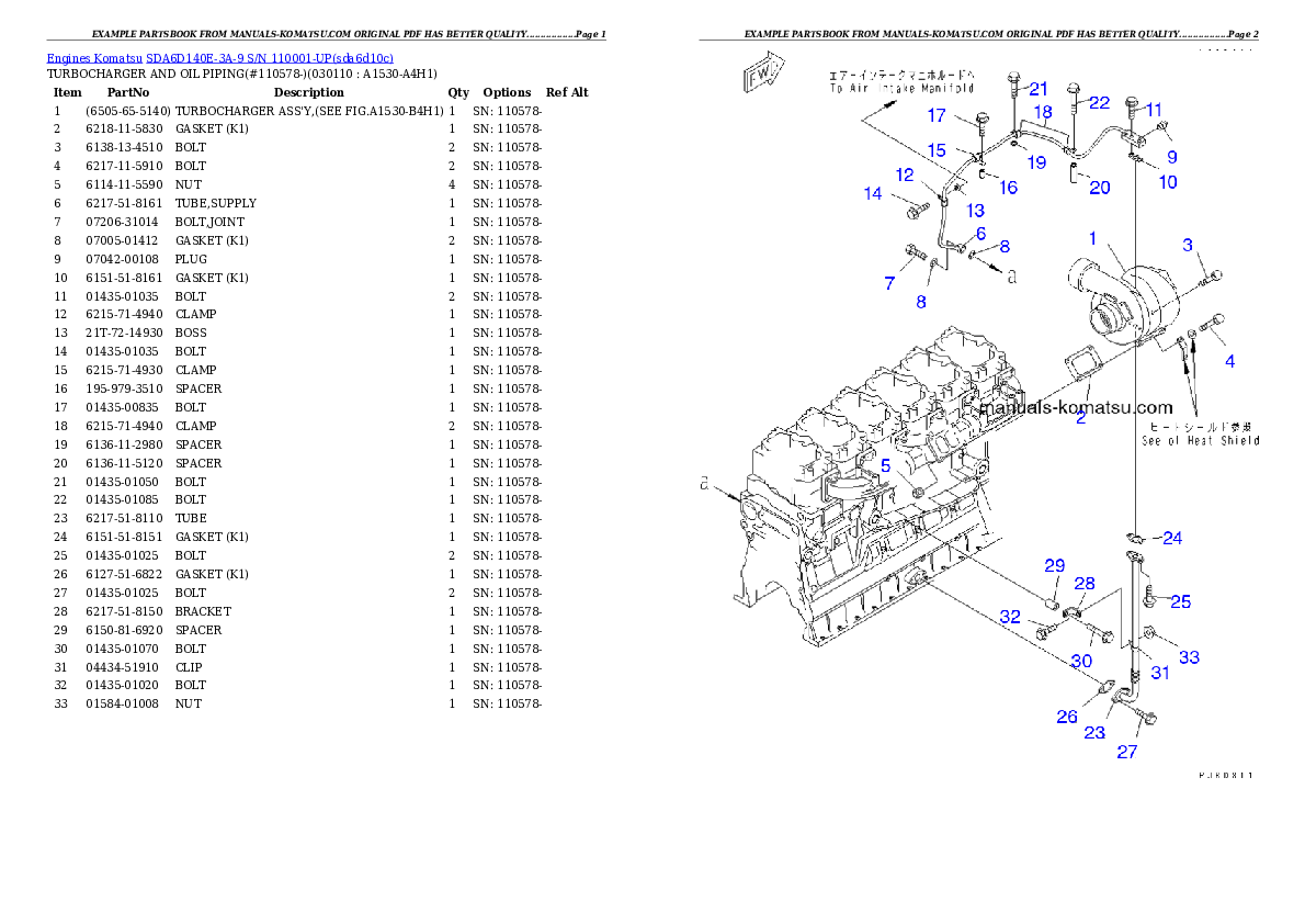 Protected: SDA6D140E-3A-9 S/N 110001-UP Partsbook