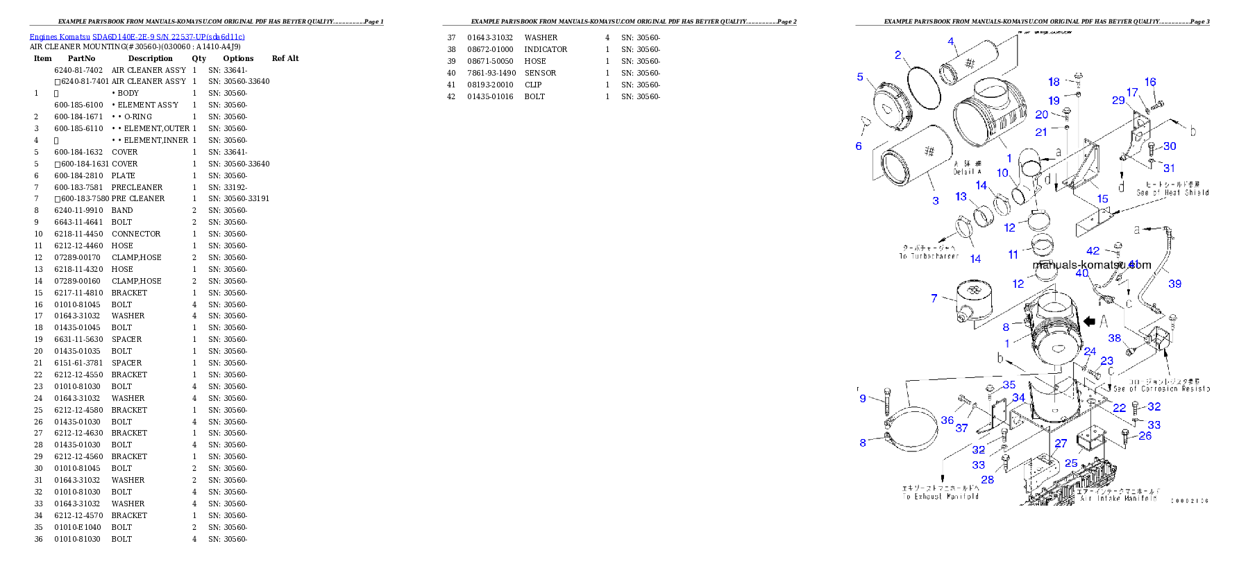 Protected: SDA6D140E-2E-9 S/N 22537-UP Partsbook