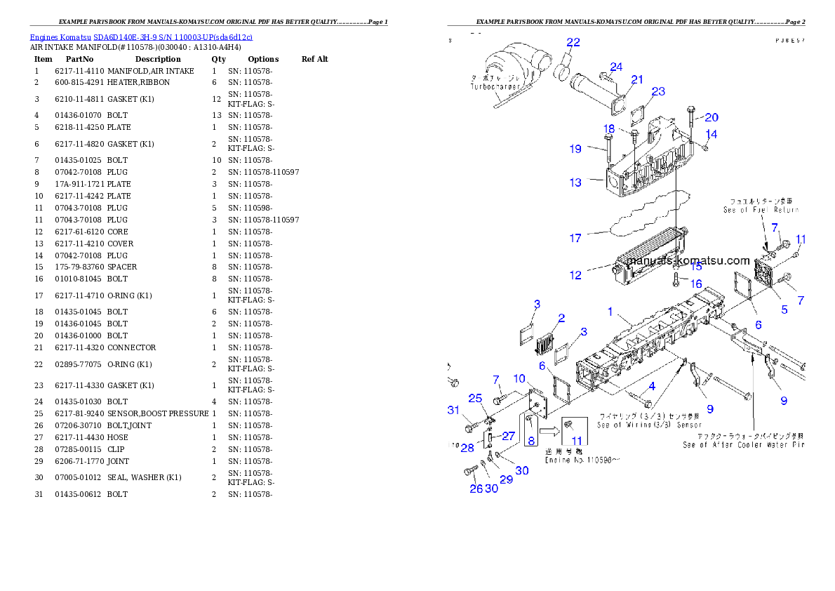 Protected: SDA6D140E-3H-9 S/N 110003-UP Partsbook