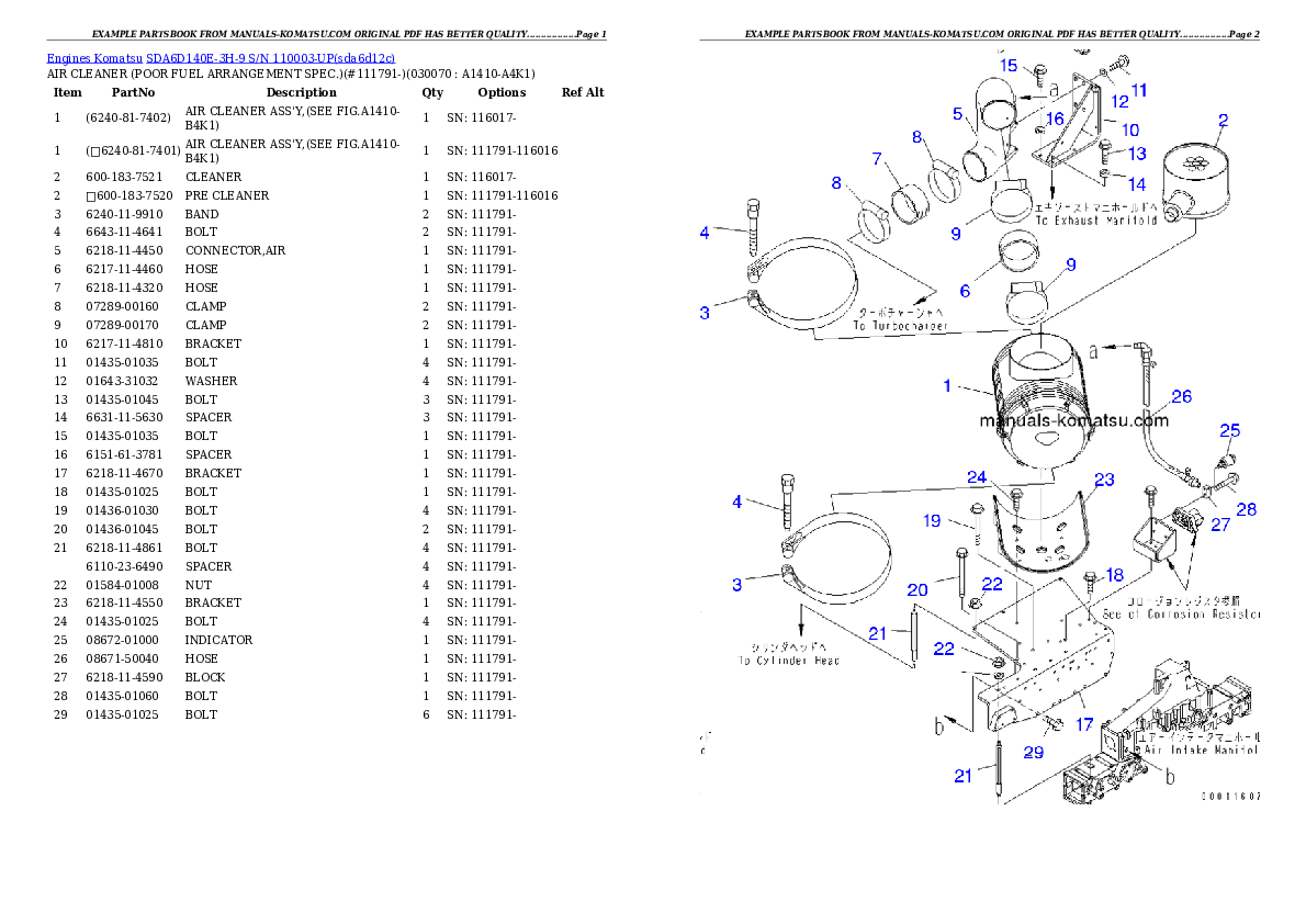 Protected: SDA6D140E-3H-9 S/N 110003-UP Partsbook
