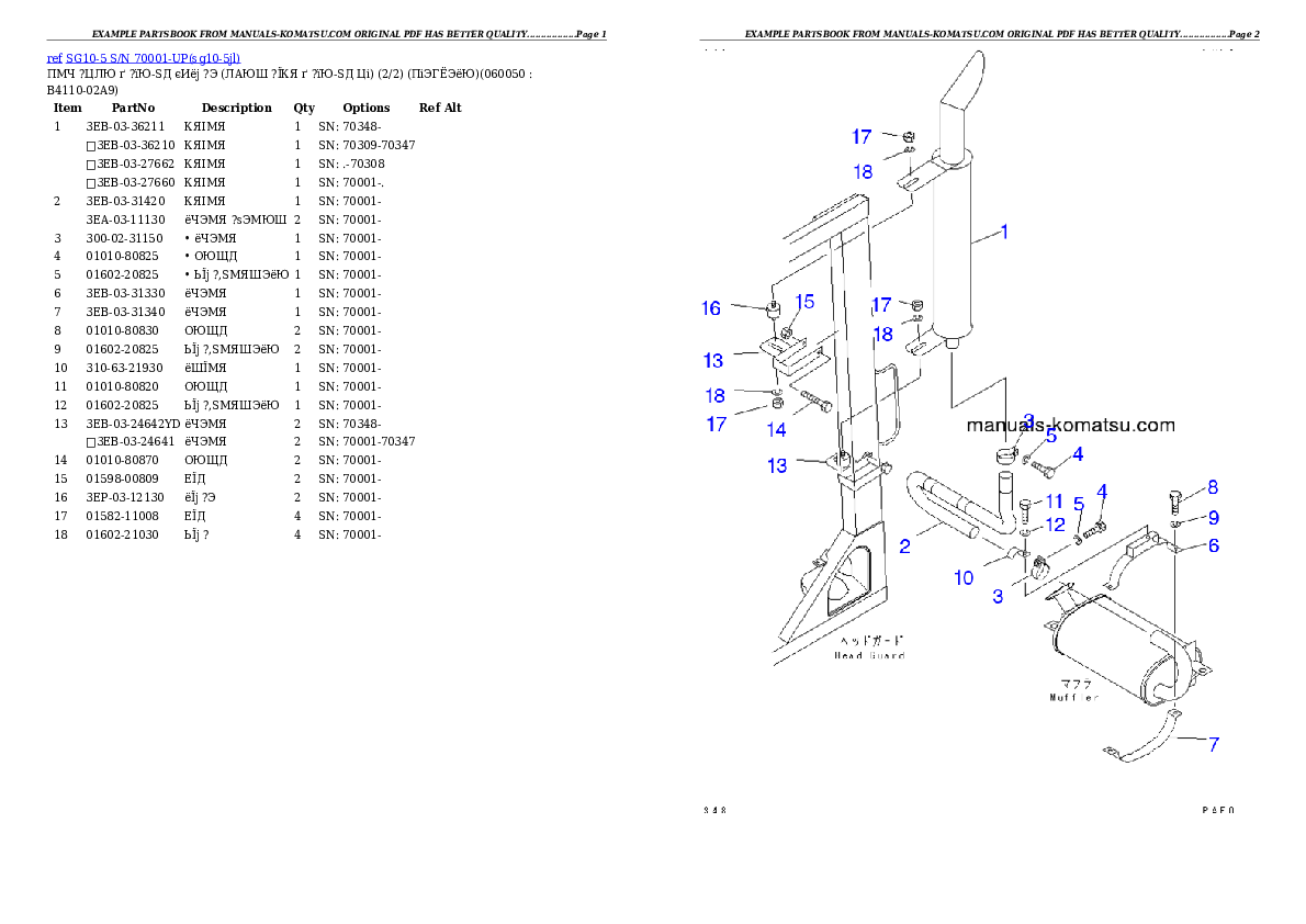 Protected: SG10-5 S/N 70001-UP Partsbook
