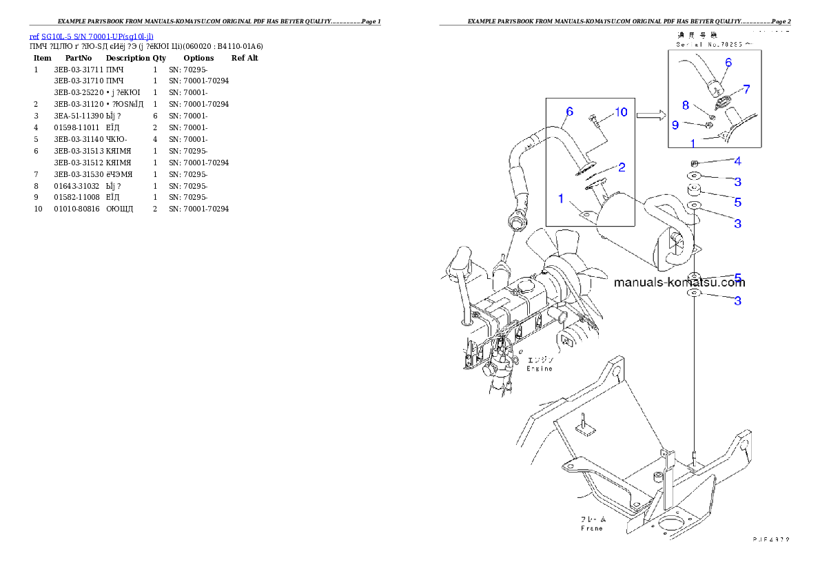 Protected: SG10L-5 S/N 70001-UP Partsbook