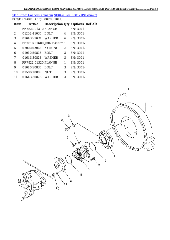 SK04-2 S/N 3001-UP Partsbook
