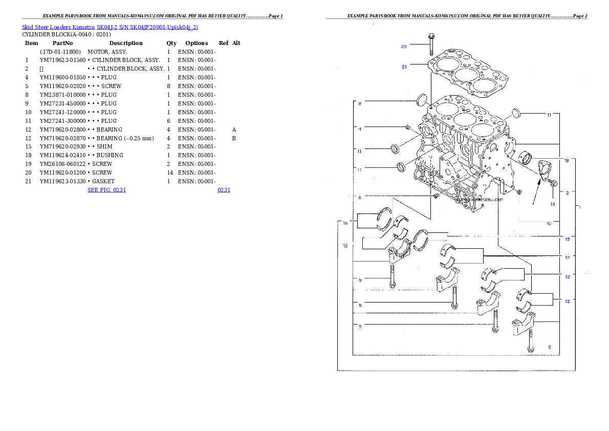 Protected: SK04J-2 S/N SK04JF20001-Up Partsbook