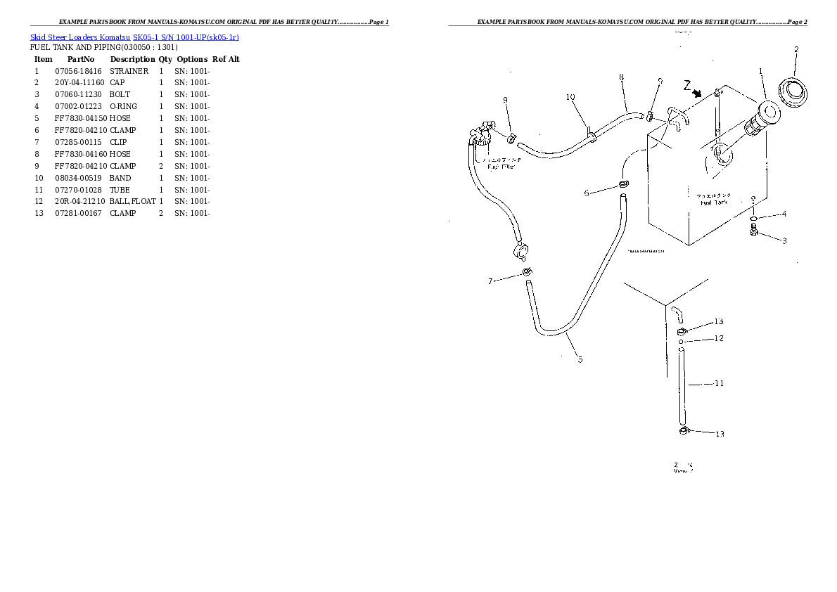 Protected: SK05-1 S/N 1001-UP Partsbook