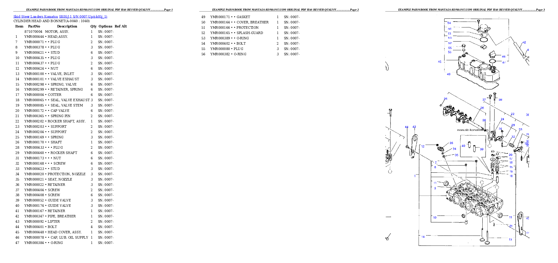 Protected: SK05J-1 S/N 0007-Up Partsbook