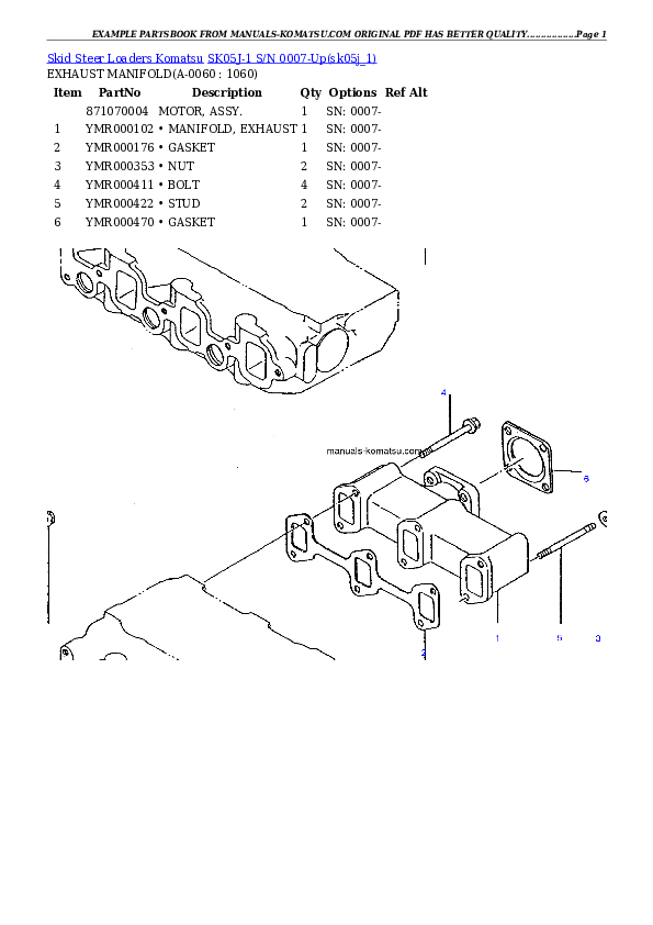 Protected: SK05J-1 S/N 0007-Up Partsbook