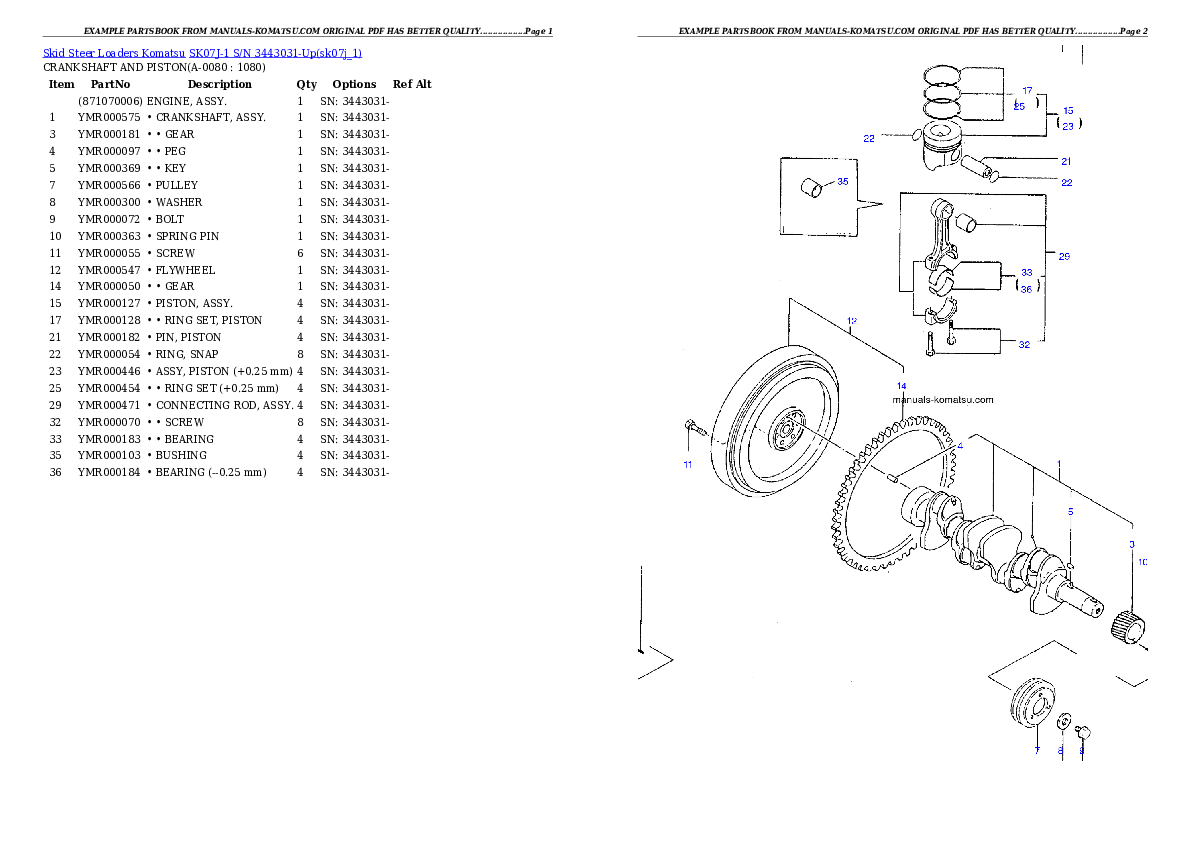 Protected: SK07J-1 S/N 3443031-Up Partsbook