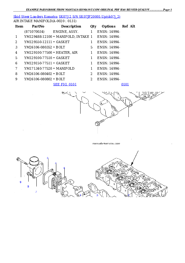 SK07J-2 S/N SK07JF20001-Up Partsbook