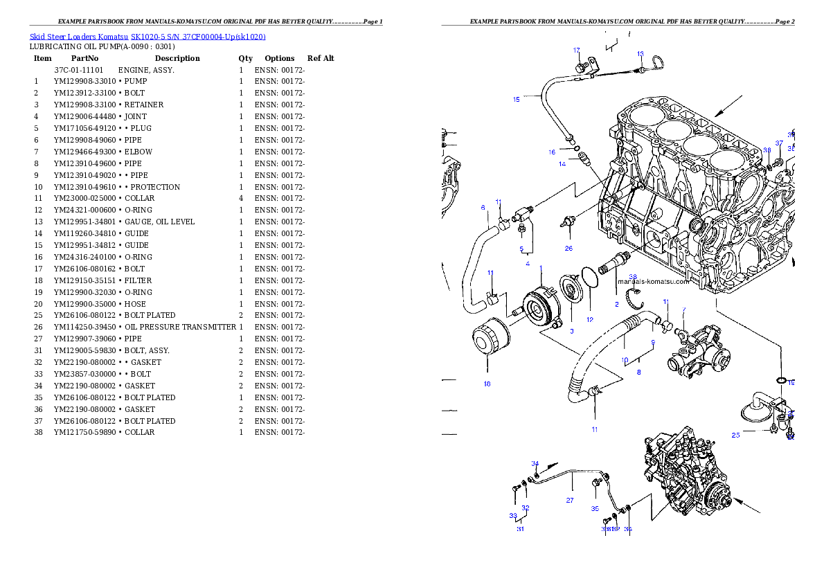 Protected: SK1020-5 S/N 37CF00004-Up Partsbook