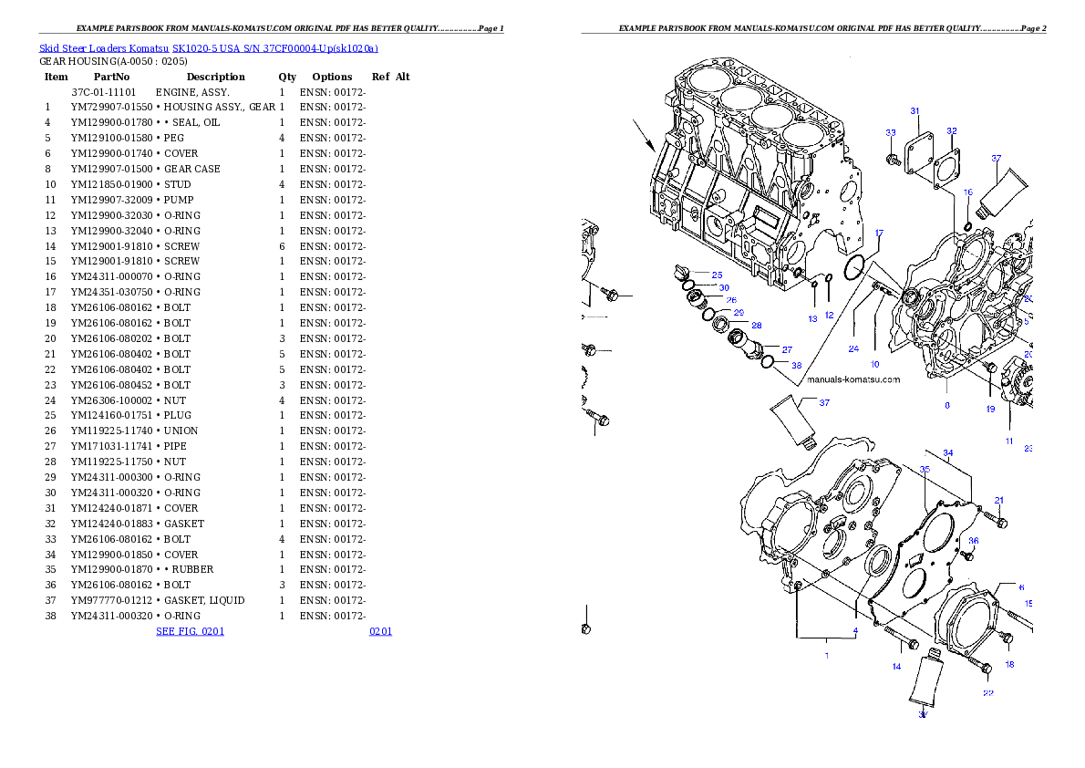 Protected: SK1020-5 USA S/N 37CF00004-Up Partsbook