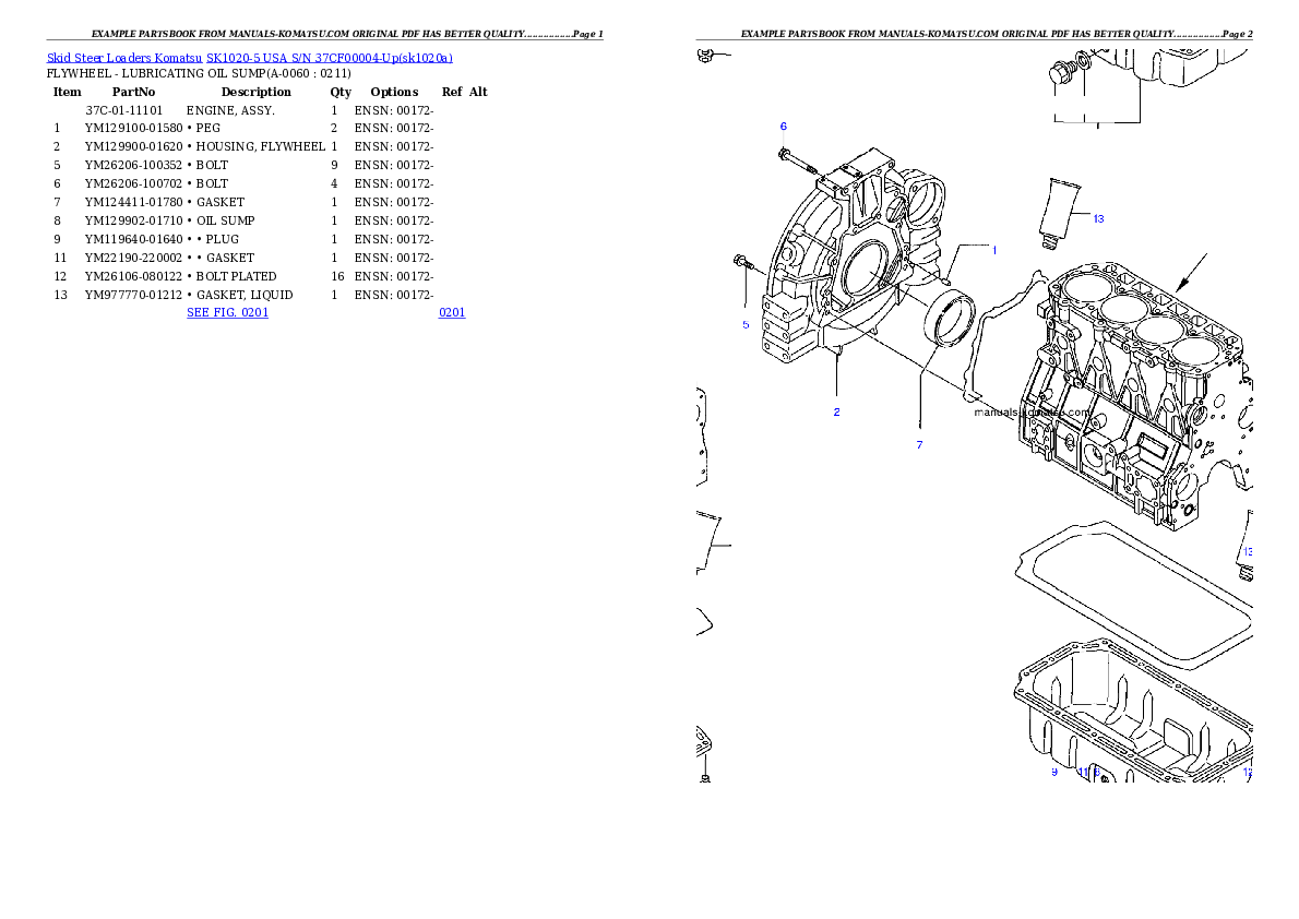 Protected: SK1020-5 USA S/N 37CF00004-Up Partsbook