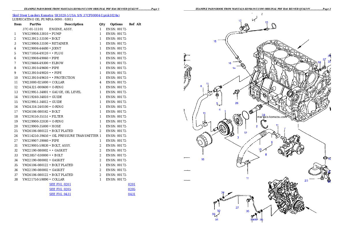 Protected: SK1020-5 USA S/N 37CF00004-Up Partsbook