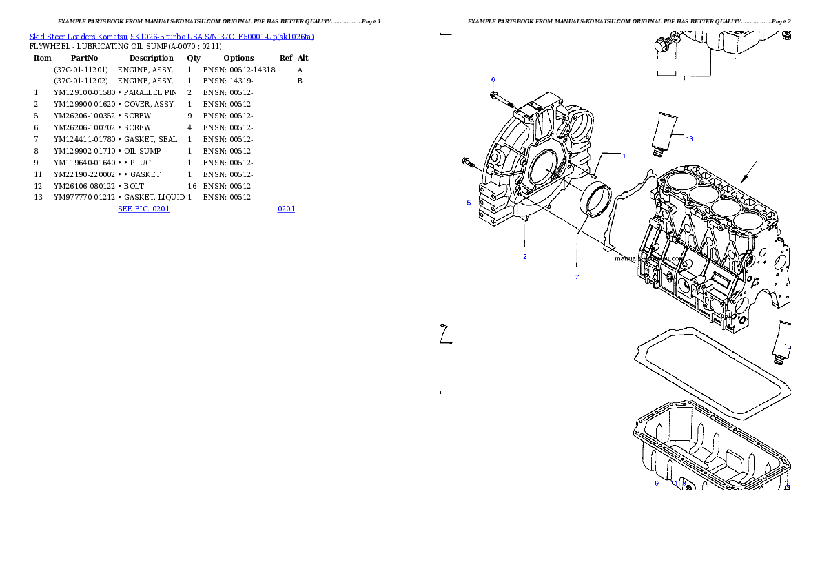 Protected: SK1026-5 turbo USA S/N 37CTF50001-Up Partsbook