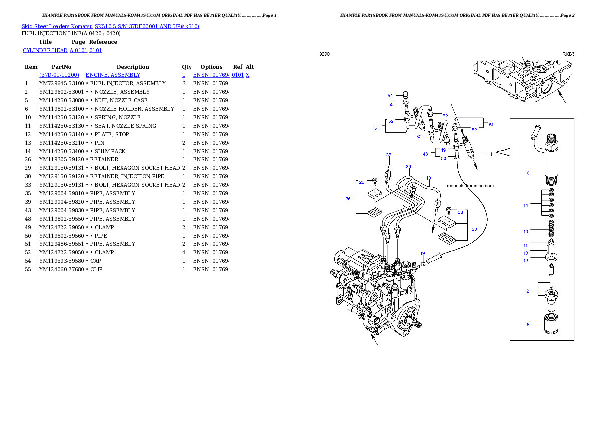 Protected: SK510-5 S/N 37DF00001-Up Partsbook