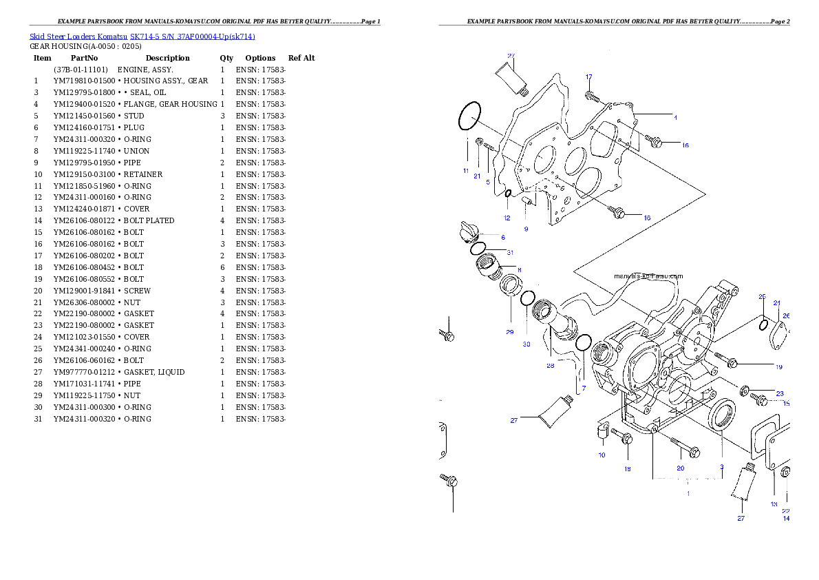 Protected: SK714-5 S/N 37AF00004-Up Partsbook