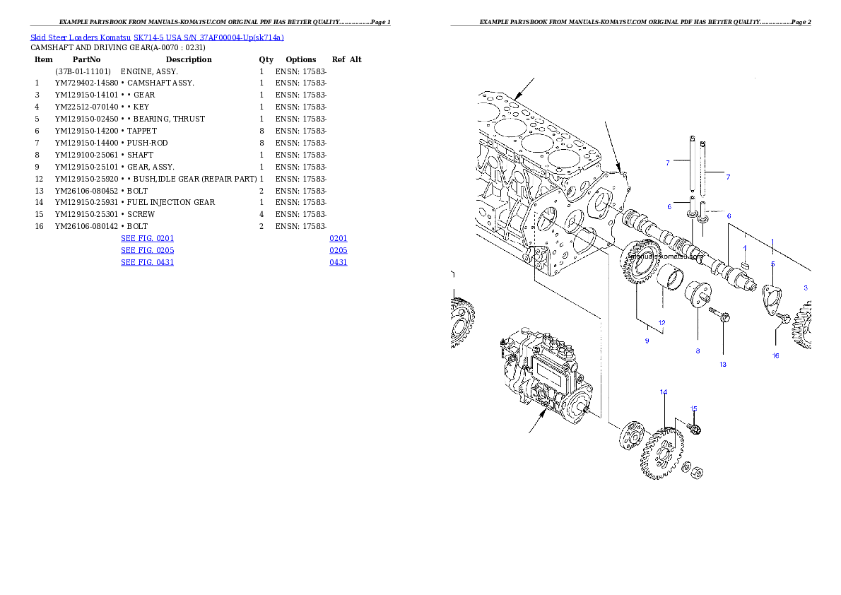 Protected: SK714-5 USA S/N 37AF00004-Up Partsbook