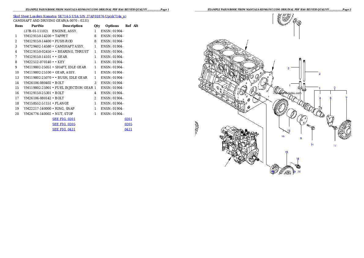 Protected: SK714-5 USA S/N 37AF01876-Up Partsbook