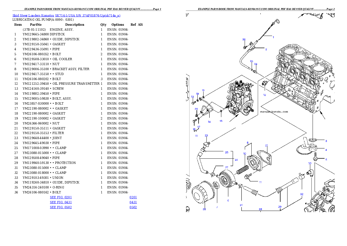 Protected: SK714-5 USA S/N 37AF01876-Up Partsbook