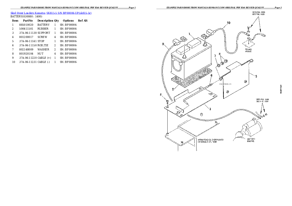 Protected: SK815-5 S/N BF00006-UP Partsbook