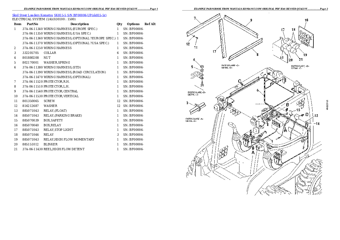 Protected: SK815-5 S/N BF00006-UP Partsbook