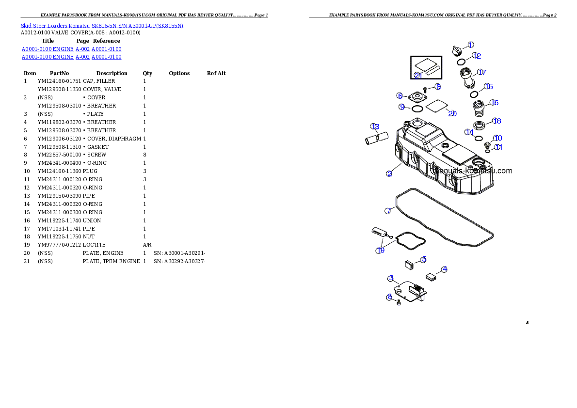 Protected: SK815-5N S/N A30001-UP Partsbook