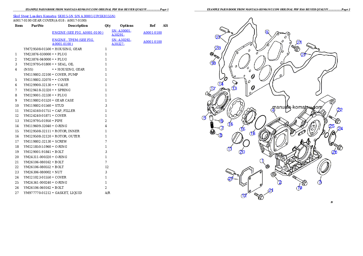 Protected: SK815-5N S/N A30001-UP Partsbook