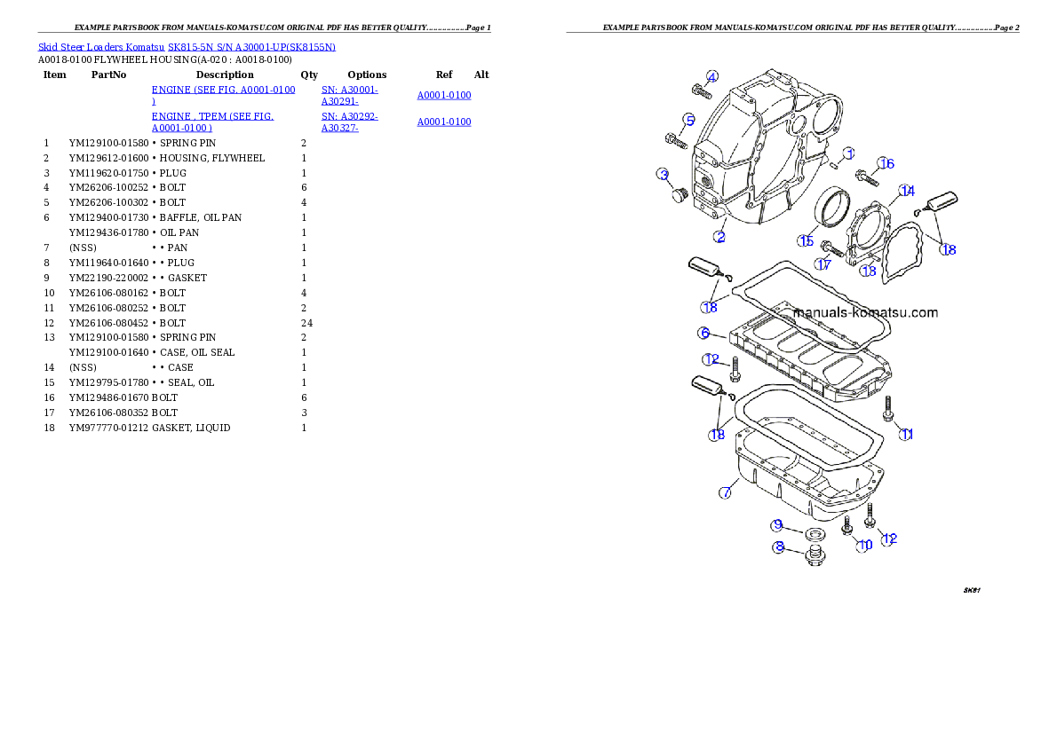 Protected: SK815-5N S/N A30001-UP Partsbook