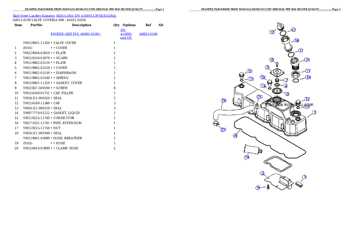 Protected: SK815-5NA S/N A10001-UP Partsbook