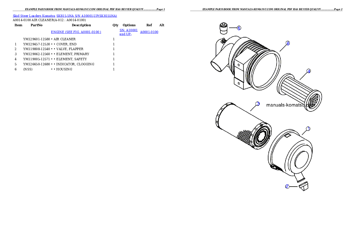 Protected: SK815-5NA S/N A10001-UP Partsbook