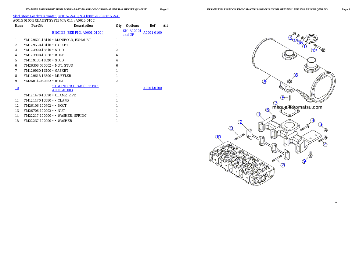 Protected: SK815-5NA S/N A10001-UP Partsbook