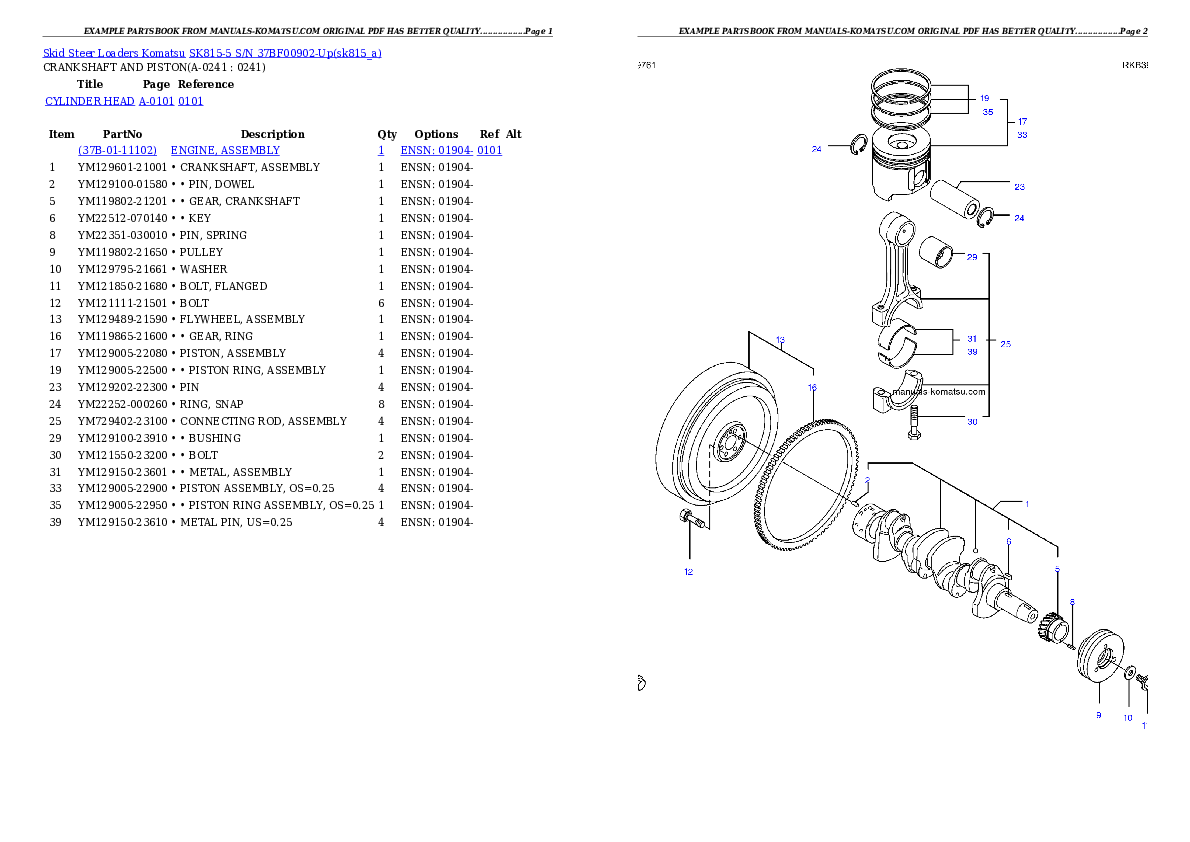 Protected: SK815-5 S/N 37BF00902-Up Partsbook