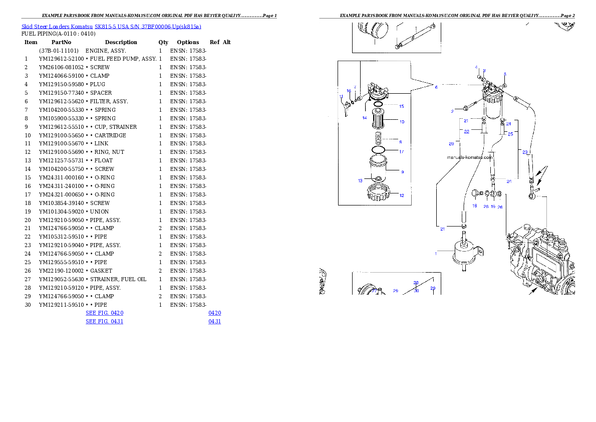 Protected: SK815-5 USA S/N 37BF00006-Up Partsbook