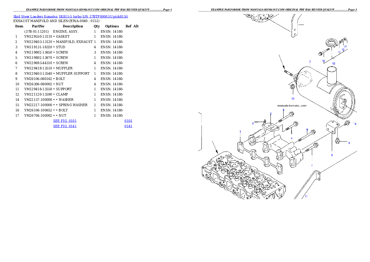 Protected: SK815-5 turbo S/N 37BTF00003-Up Partsbook