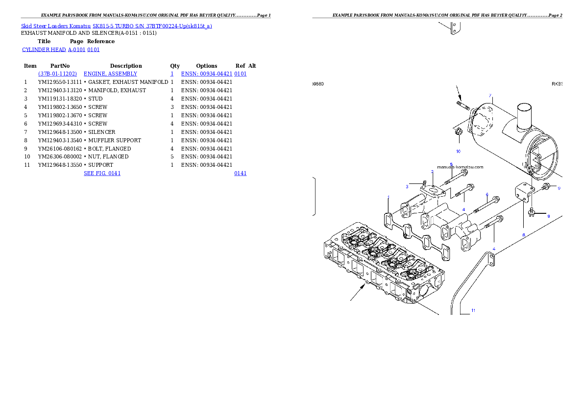 Protected: SK815-5 TURBO S/N 37BTF00224-Up Partsbook
