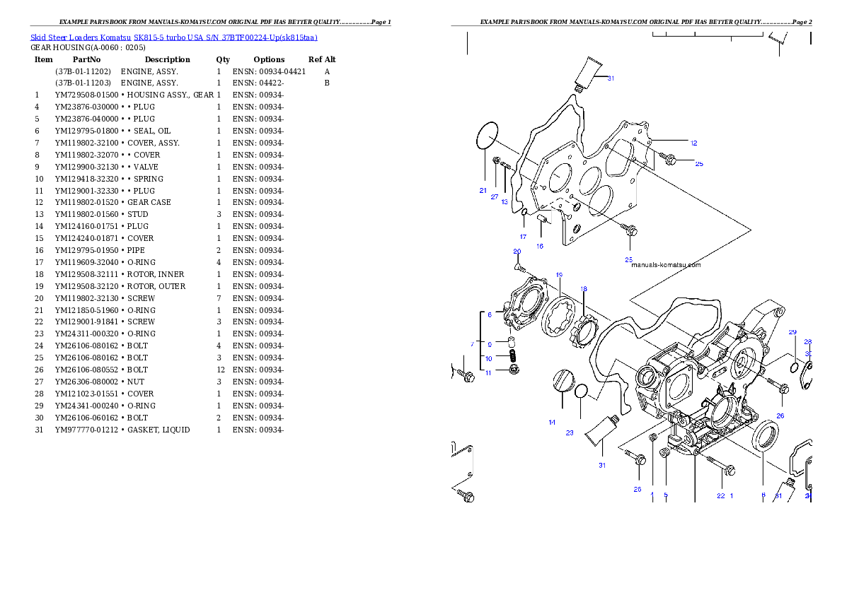 Protected: SK815-5 turbo USA S/N 37BTF00224-Up Partsbook