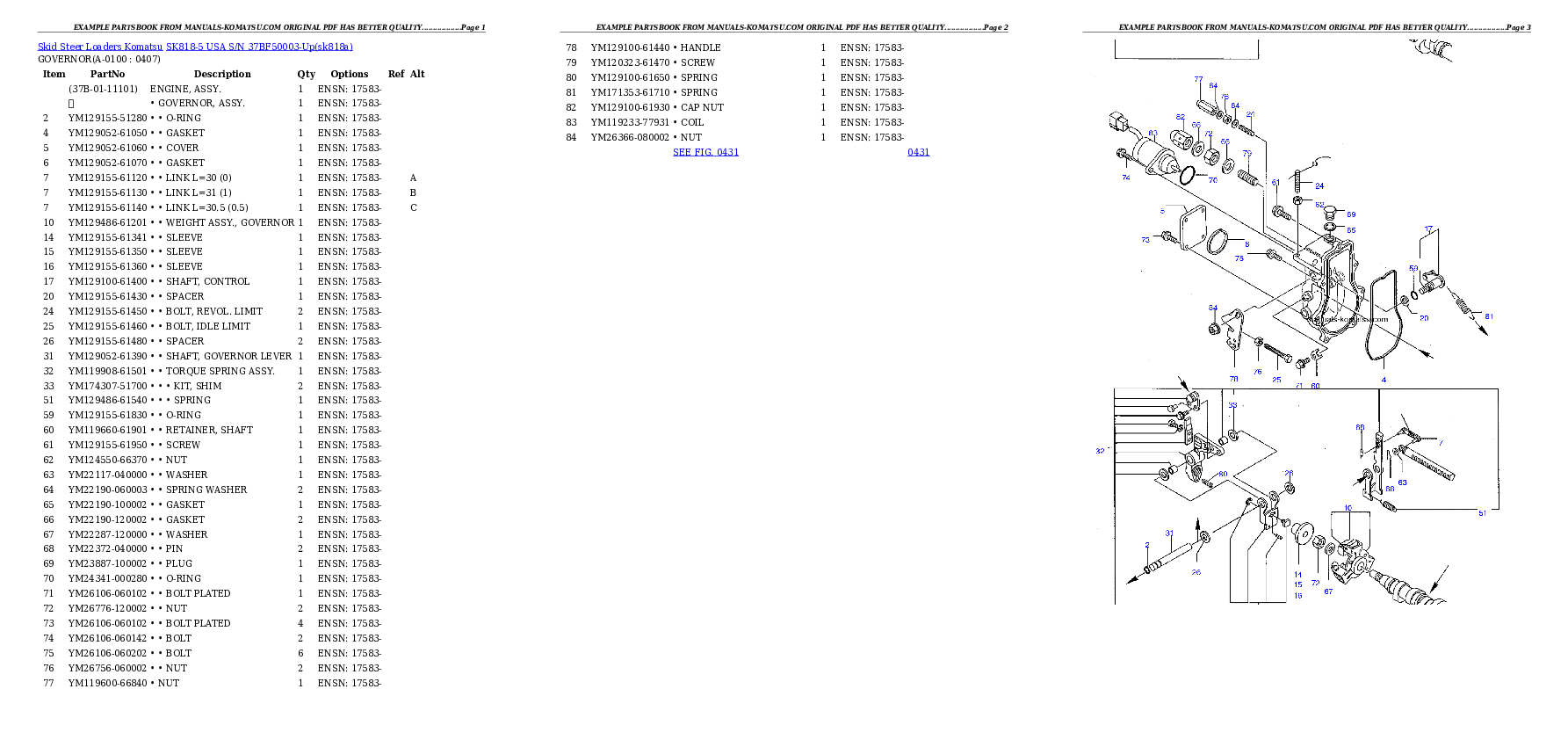 Protected: SK818-5 USA S/N 37BF50003-Up Partsbook