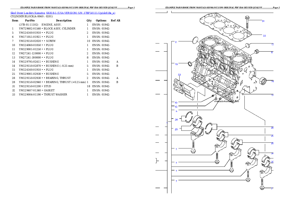 Protected: SK818-5 (USA VERSION) S/N 37BF50111-Up Partsbook