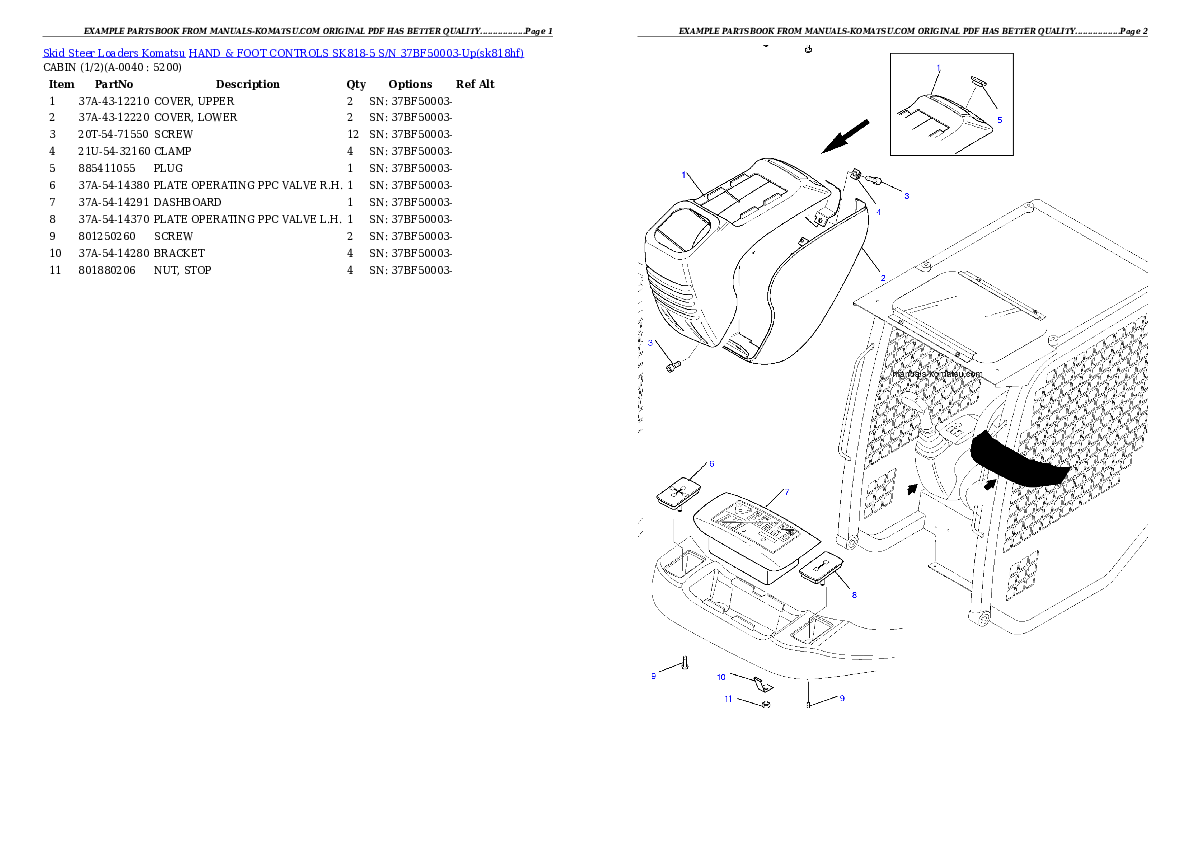 Protected: HAND & FOOT CONTROLS SK818-5 S/N 37BF50003-Up Partsbook