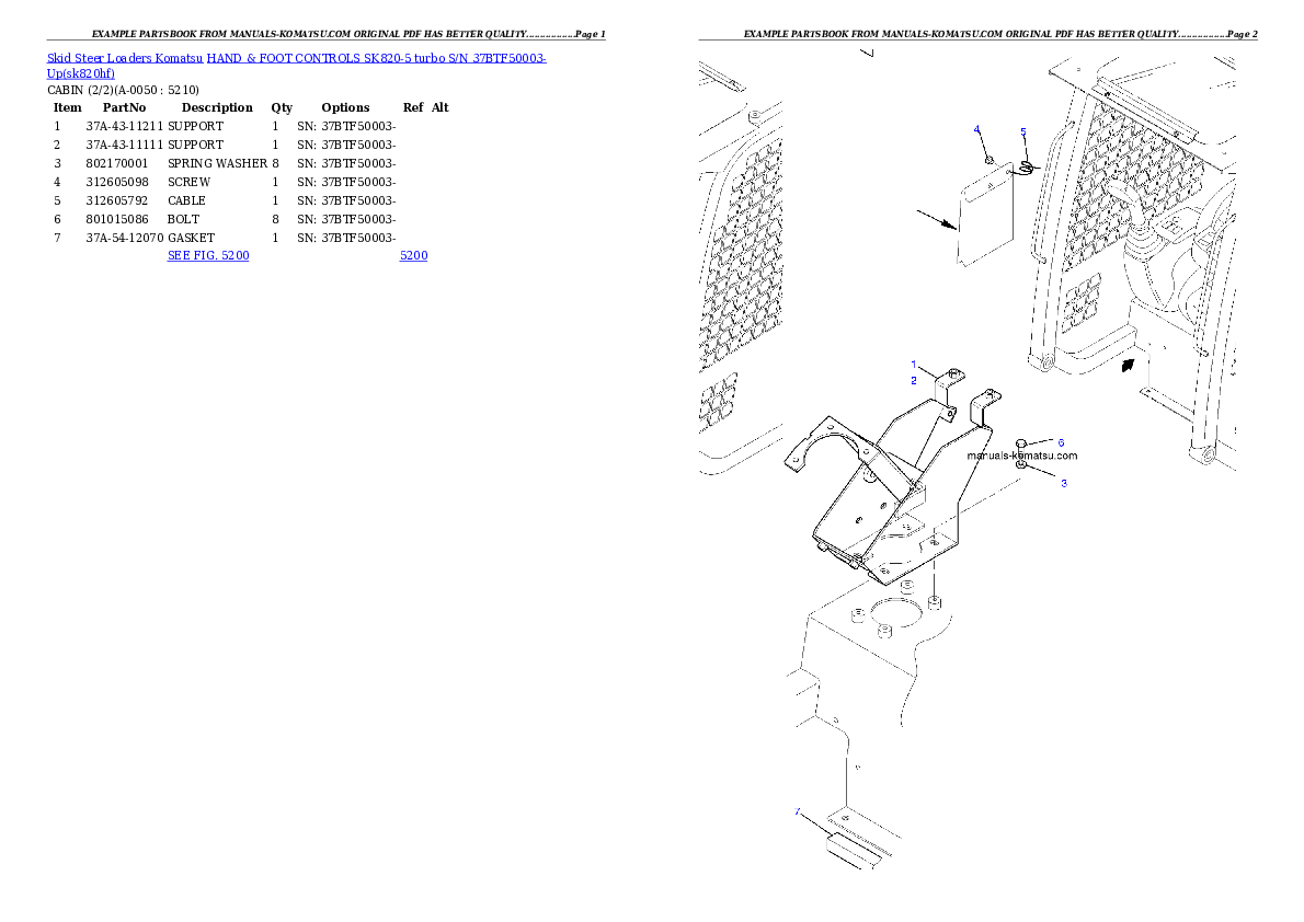 Protected: HAND & FOOT CONTROLS SK820-5 turbo S/N 37BTF50003-Up Partsbook