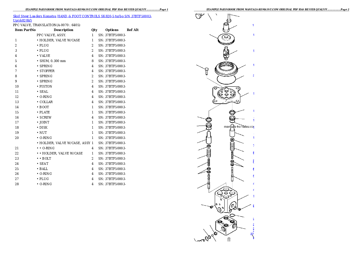 Protected: HAND & FOOT CONTROLS SK820-5 turbo S/N 37BTF50003-Up Partsbook