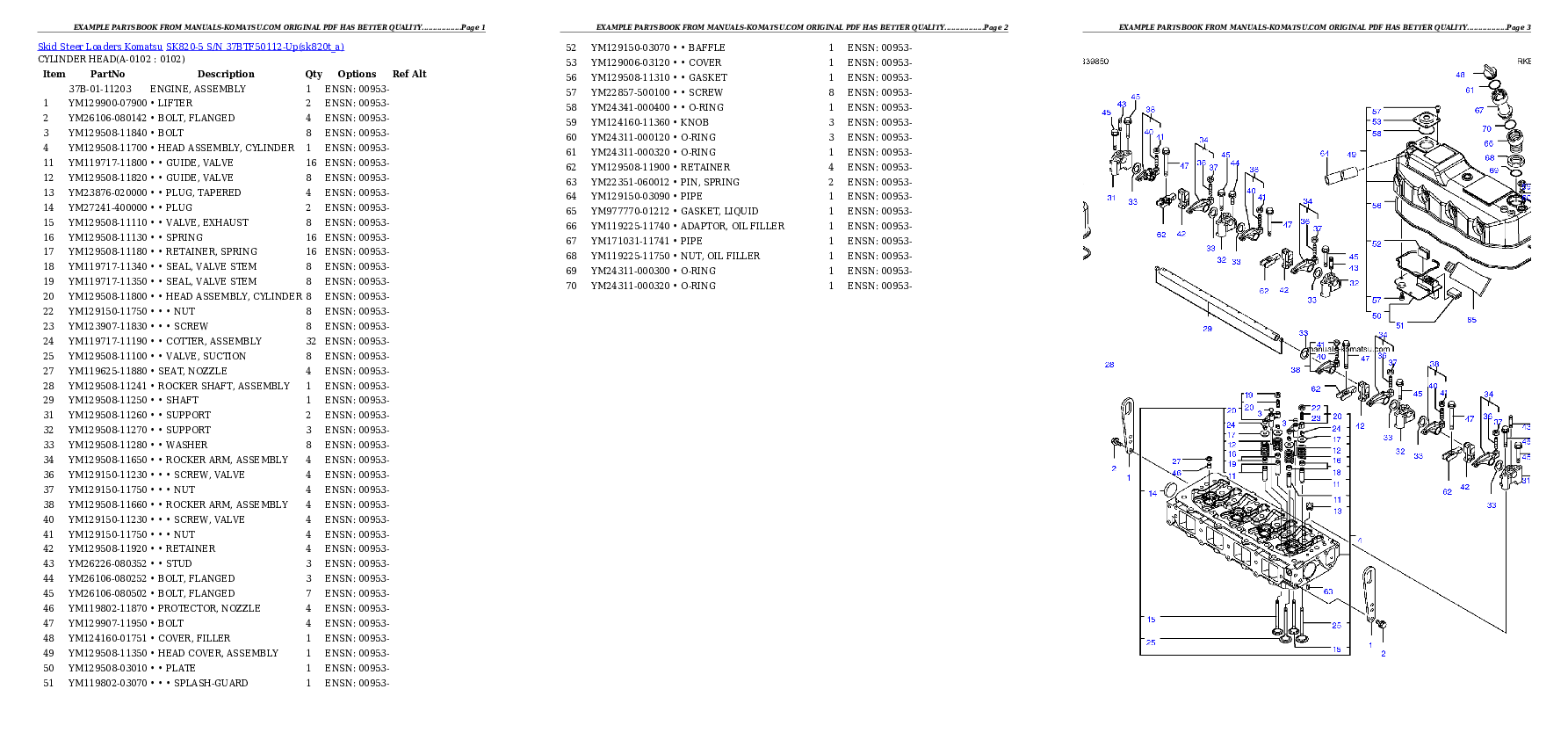 SK820-5 S/N 37BTF50112-Up Partsbook