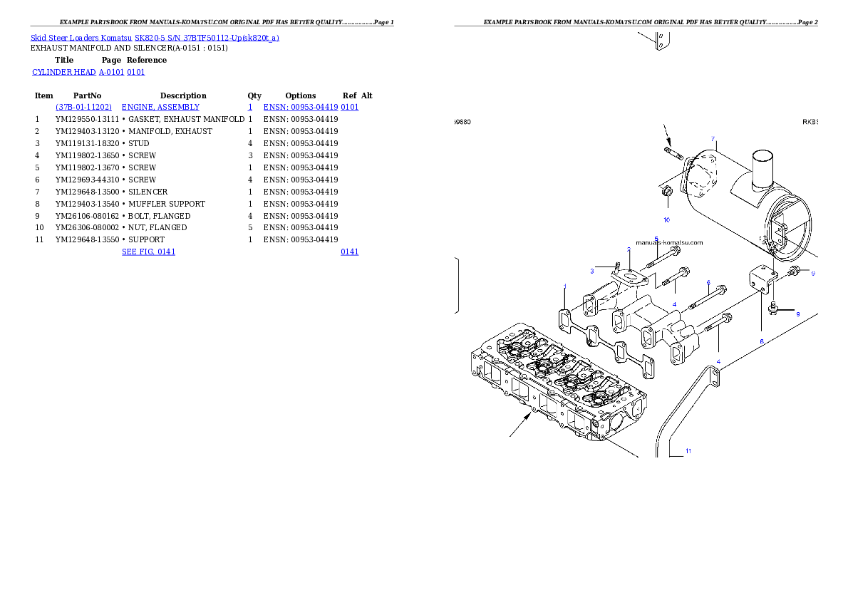 Protected: SK820-5 S/N 37BTF50112-Up Partsbook