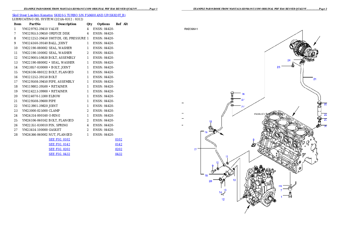 Protected: SK820-5 TURBO S/N F50600 AND UP Partsbook
