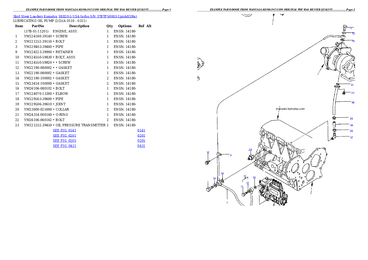 Protected: SK820-5 USA turbo S/N 37BTF50003-Up Partsbook