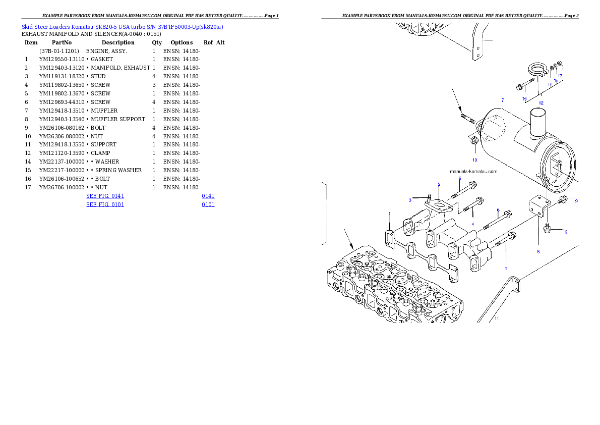 Protected: SK820-5 USA turbo S/N 37BTF50003-Up Partsbook