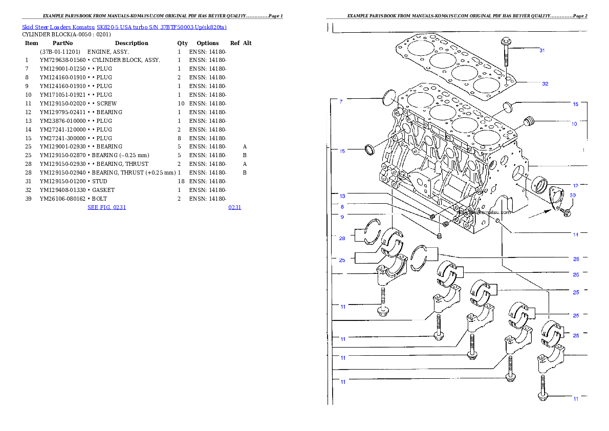 Protected: SK820-5 USA turbo S/N 37BTF50003-Up Partsbook