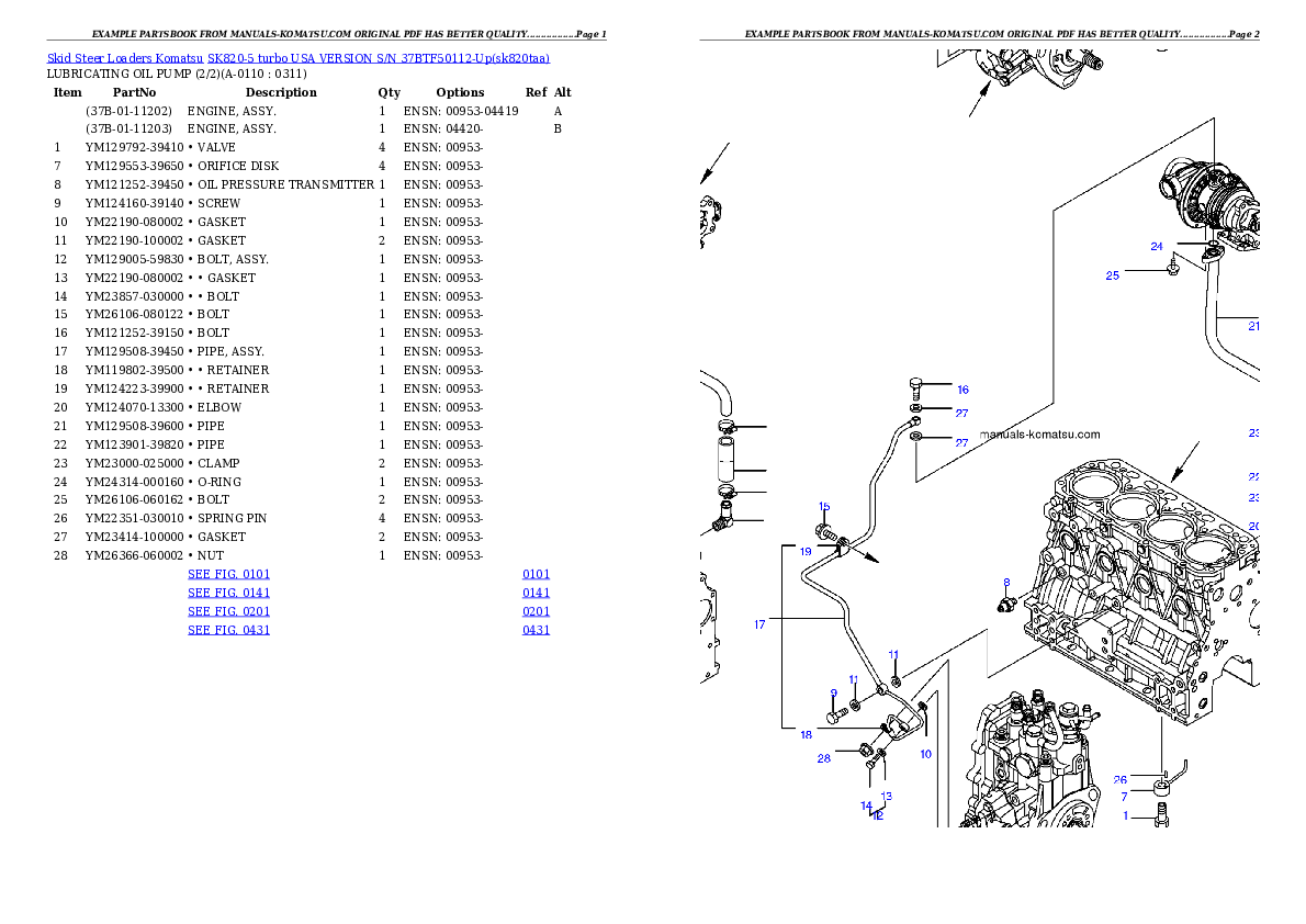 Protected: SK820-5 turbo USA VERSION S/N 37BTF50112-Up Partsbook
