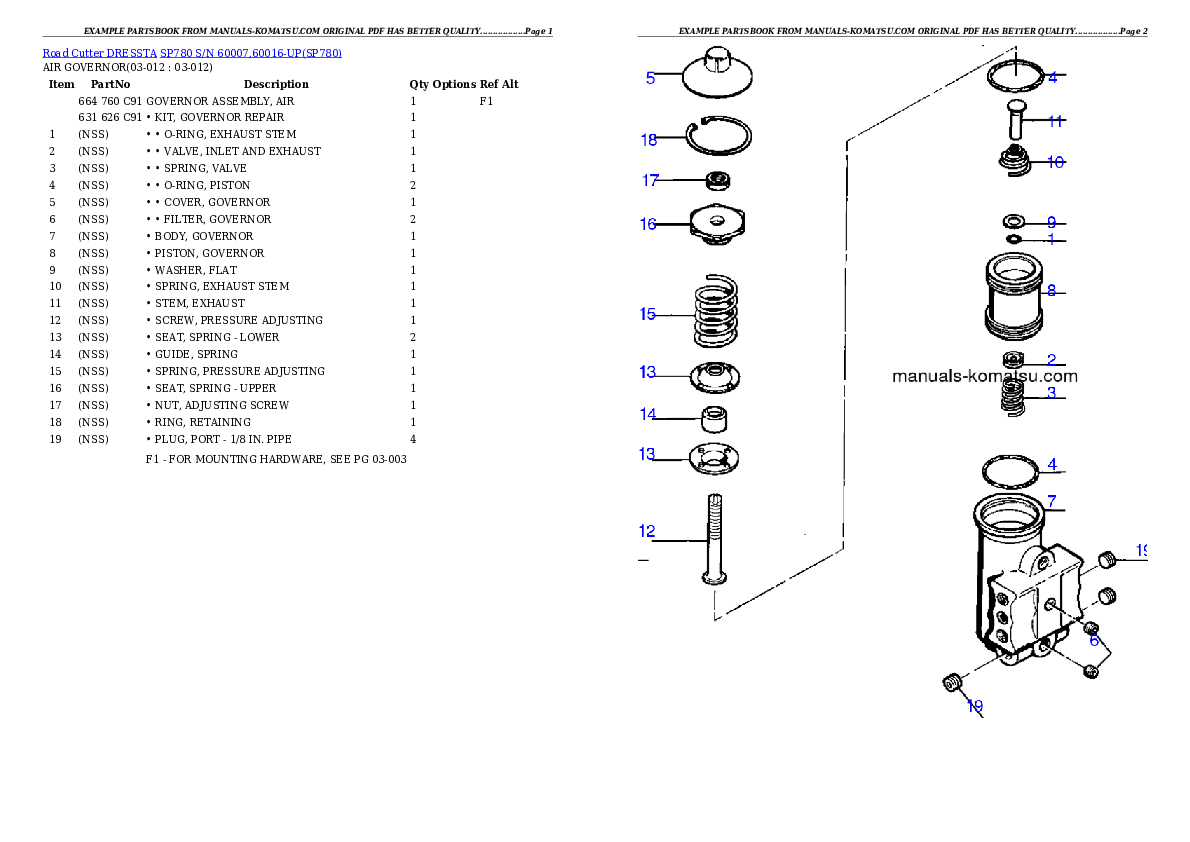 Protected: SP780 S/N 60007,60016-UP Partsbook