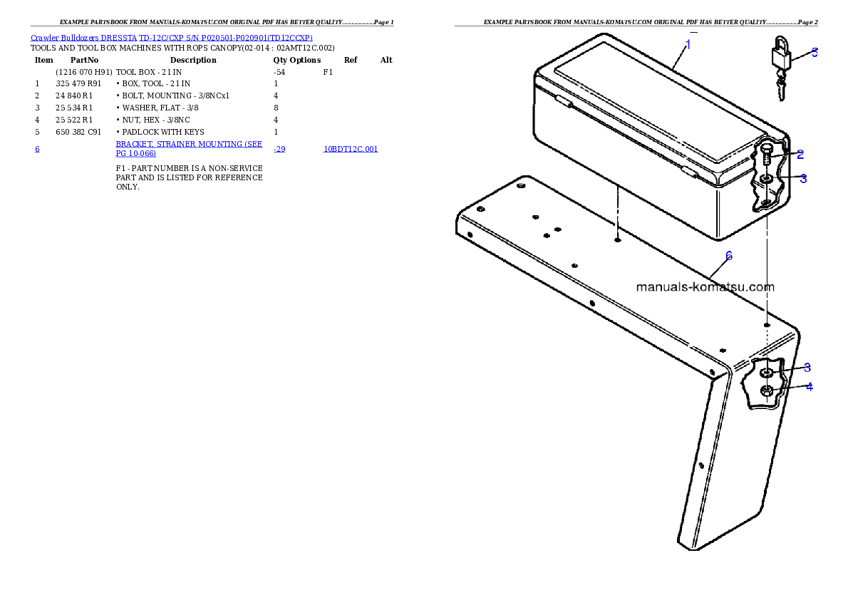 Protected: TD-12C/CXP S/N P020501-P020901 Partsbook